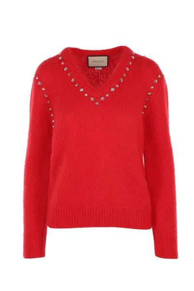 Gucci Sweaters In Live Red Mix