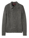 Gucci Men Grey Cardigan With Classic Collar And Brushed Effect In Mohair Blend Woman In Multi