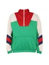 Gucci Color-block Half-zip Hooded Sweatshirt In Multicolour