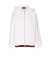 Gucci White Sweatshirt With Logo Imprinted On The Front And Web Detail On The Edge In Cotton Man In White