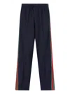 Gucci Web Deatail Trousers In Blue