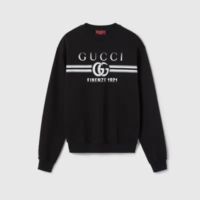 Gucci Mens Black Mc Graphic-print Crewneck Cotton Sweatshirt
