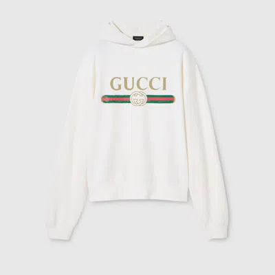 Gucci Sweatshirt Aus Baumwolljersey Und Kaschmir In White