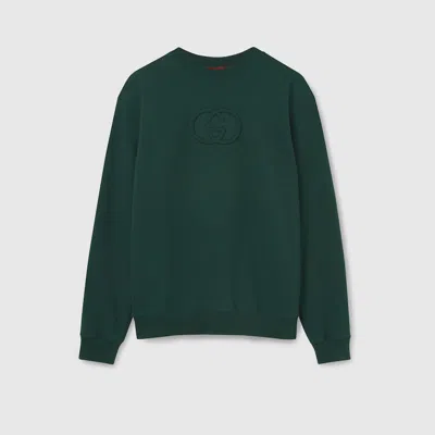 Gucci Brushed Cotton Jersey Sweatshirt In Green