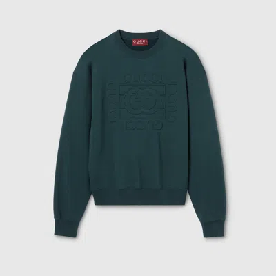 Gucci Interlocking G Cotton Jersey Sweatshirt In Green