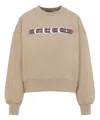 Gucci Caramel-coloured Sweatshirt With Printed Logo In Beige