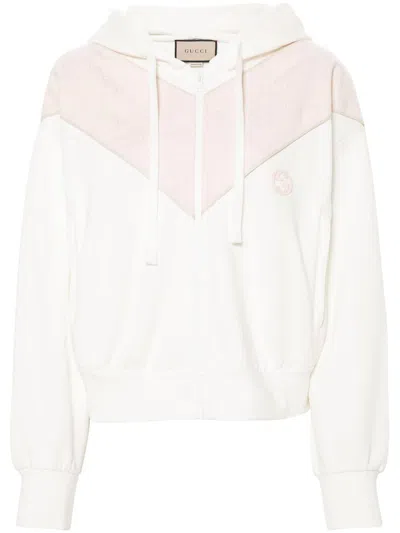 Gucci Cotton Jersey Zip Sweatshirt In White