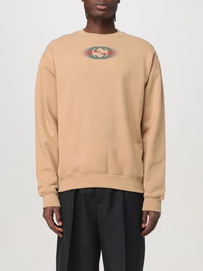 Gucci Crew Neck Cotton Jersey Sweatshirt In Cream