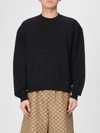 Gucci Cotton Crew Neck Sweatshirt In Black