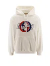Gucci Cotton Sweatshirt With Gg Interlocking In White