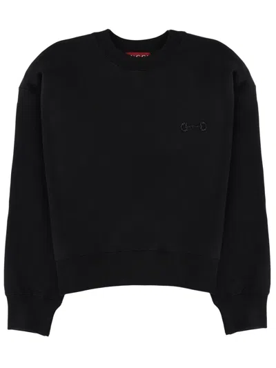Gucci Women Cotton Sweatshirt With Beaded Horsebit Detail In Black