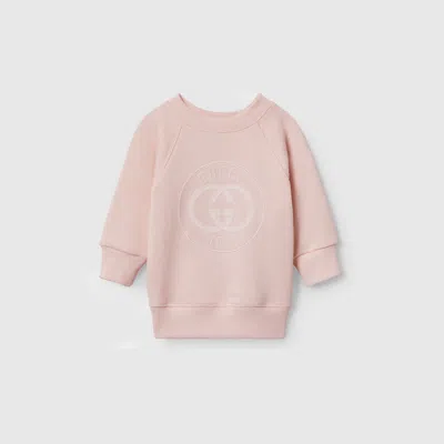 Gucci Babies' Sweatshirt Mit Gg In Pink
