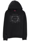 Gucci Men Black Sweatshirt With Hood With Drawstring And Front Logo In Cotton Man In Black