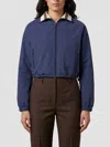 Gucci Blue Solid Shirt Collar Sweatshirt In Blue