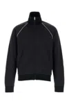 Gucci Navy Blue Gg Nylon And Jersey Zip Jacket In Blue