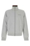 Gucci High Collar Jacket With Ribbed Cuffs And Hem In Gray