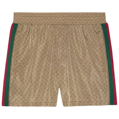 Pre-owned Gucci Swim Short 'camel/ebony' | Brown | Men's Size 44