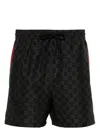 Gucci Gg Supreme-print Swim Shorts In Black  