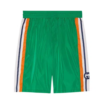 Pre-owned Gucci Swim Shorts With Interlocking G 'shamrock' | Green | Men's Size 46