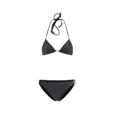 Gucci Swimsuit Gg Pattern In Black