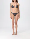 Gucci Gg Pattern Halter Neck Triangle Top Swimsuit In Black