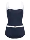 Gucci Sparkling Jersey Swimsuit In Blue