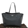 GUCCI GUCCI SWING BLACK LEATHER TOTE BAG (PRE-OWNED)