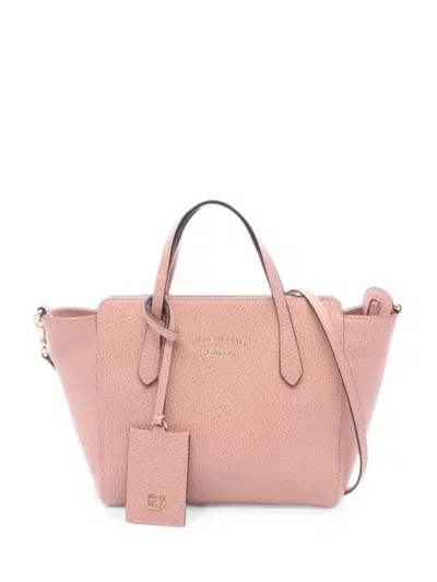 Pre-owned Gucci Swing Mini Leather Handbag In Pink