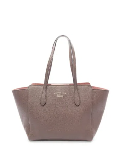 Pre-owned Gucci Swing Tote Bag In Gray