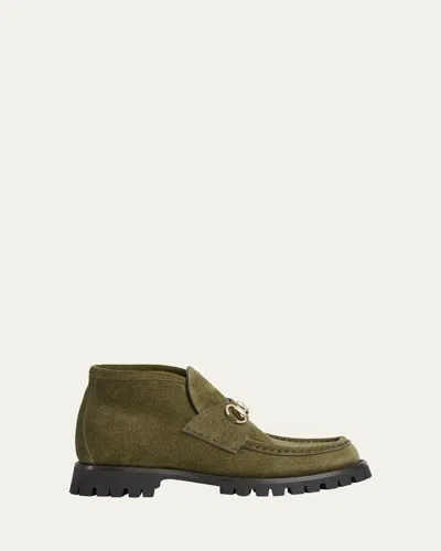 GUCCI SYLKE SUEDE HORSEBIT BOOTIES