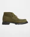 Gucci Sylke Suede Horsebit Booties In Green
