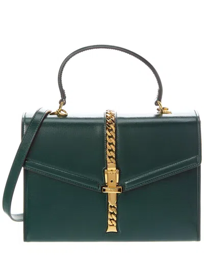 Gucci Sylvie 1969 Small Leather Shoulder Bag In Green
