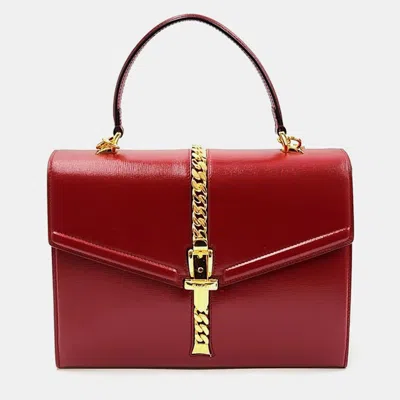 Pre-owned Gucci Sylvie 1969 Top Handle Bag In Red