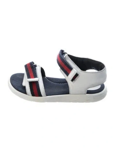 Pre-owned Gucci Babies' Sylvie Accent Sandals In Blue/white
