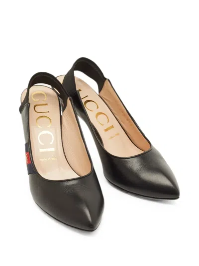 Pre-owned Gucci Sylvie Heeled Pumps In Black