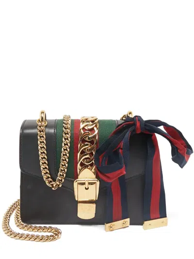 Pre-owned Gucci Sylvie Leather Bag In Black