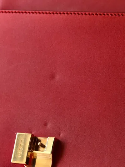Pre-owned Gucci Sylvie Leather Small Shoulder Bag In Red