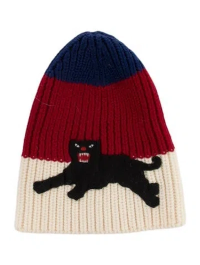 Pre-owned Gucci Sylvie Panther Wool Beanie