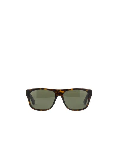 Gucci Sylvie Stripe-detail Rectangle-frame Sunglasses In Green