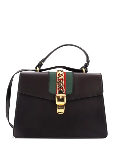Pre-owned Gucci Sylvie Top Handle Bag Leather Medium Satchel