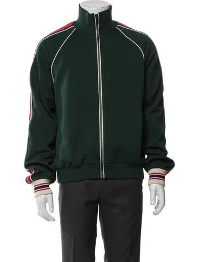 Pre-owned Gucci Sylvie Web Accent Bomber Jacket In Green