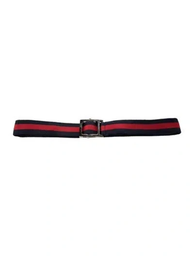 Pre-owned Gucci Sylvie Web Accent Canvas Belt In Multi