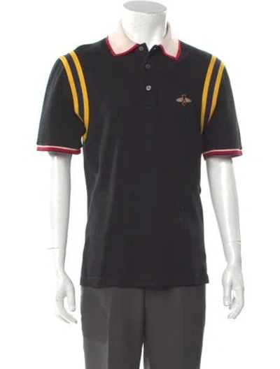 Pre-owned Gucci Sylvie Web Accent Crew Neck Polo Shirt In Multi