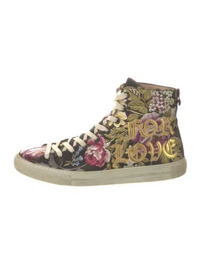 Pre-owned Gucci Sylvie Web Accent Embroidered Accent Sneakers In Black