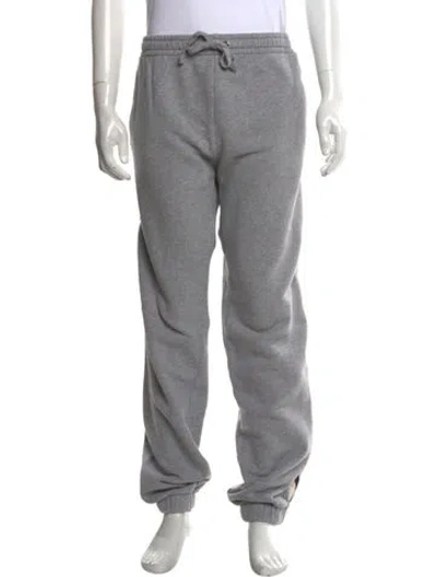 Pre-owned Gucci Sylvie Web Accent Joggers In Grey