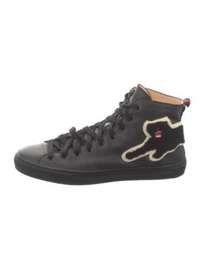 Pre-owned Gucci Sylvie Web Accent Leather Boots In Black