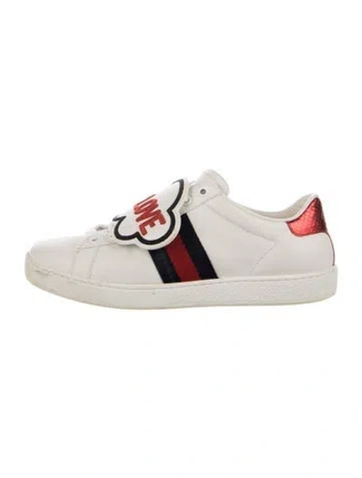Pre-owned Gucci Sylvie Web Accent Leather Sneakers