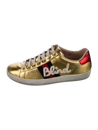 Pre-owned Gucci Sylvie Web Accent Leather Sneakers