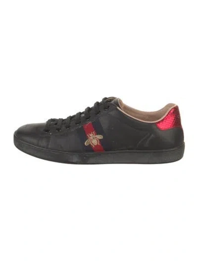 Pre-owned Gucci Sylvie Web Accent Leather Sneakers In Multi