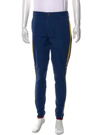 Pre-owned Gucci Sylvie Web Accent Pants In Blue